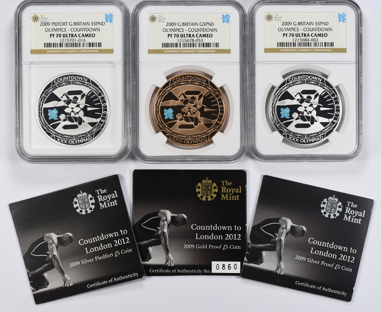 Great Britain 2009 Gold and Silver 5 Pounds London Olympics