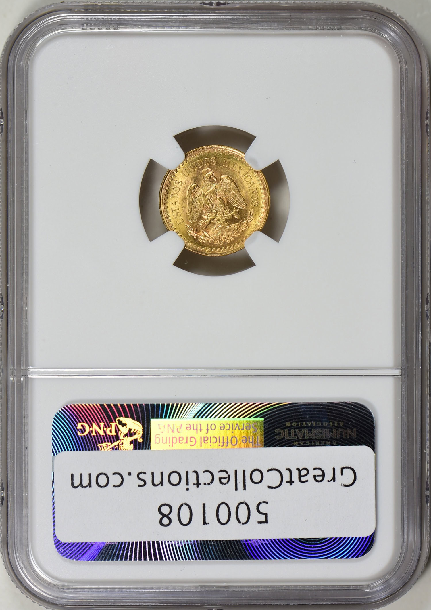Mexico 1945 Gold 2.5 Pesos Restrike NGC MS-65 (AGW = 0.0602 oz