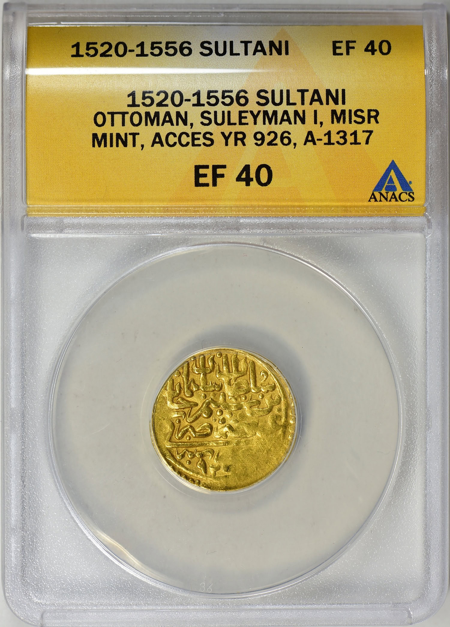 Turkey, Ottoman Empire AH 926 (A.D. 1520, frozen date) AV Sultani