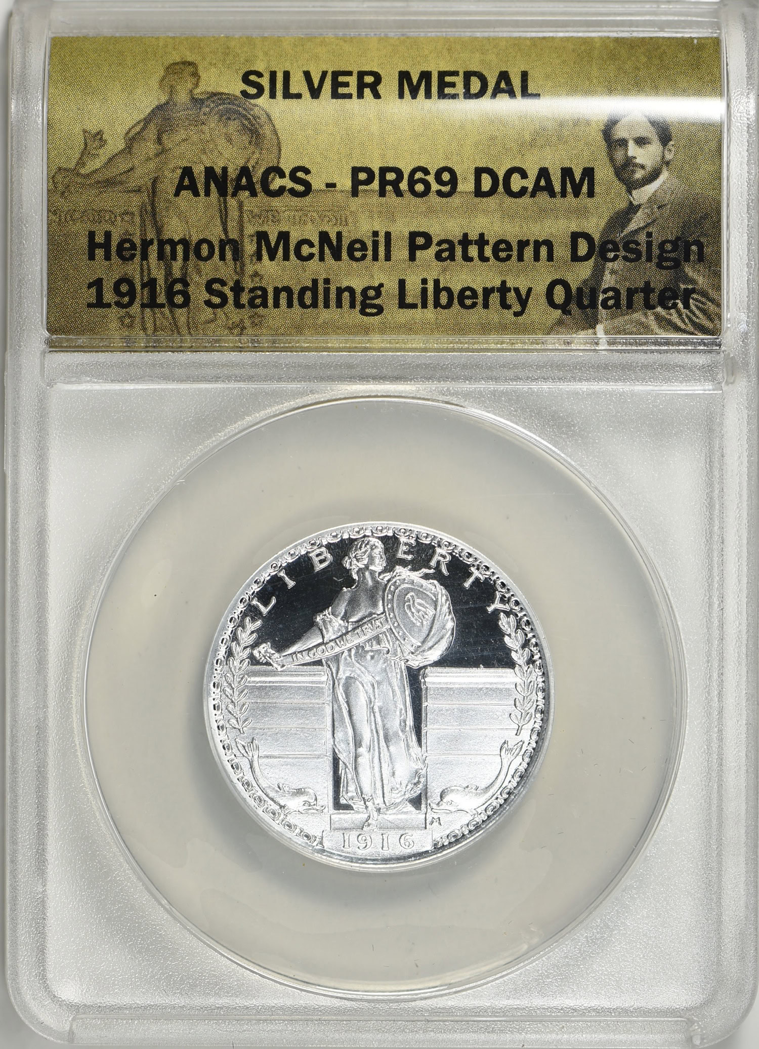 1916 Standing Liberty Quarter Herman McNeil Pattern Design Silver