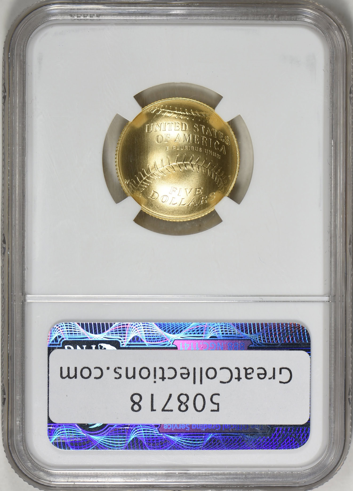 2014-W Baseball Hall of Fame Gold $5 Early Releases NGC MS-70
