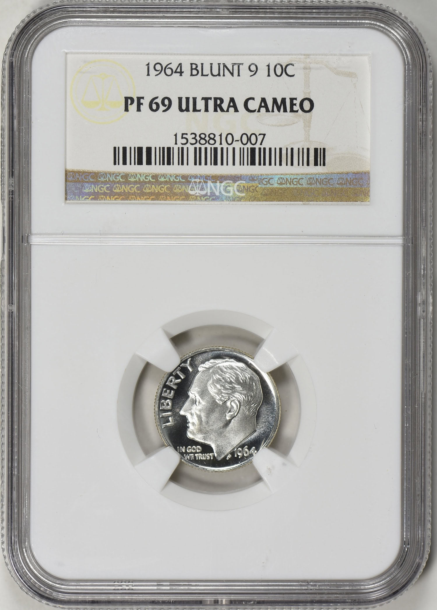 1964 Roosevelt Dime Blunt 9 NGC Proof-69 UC (Item 515244 ...