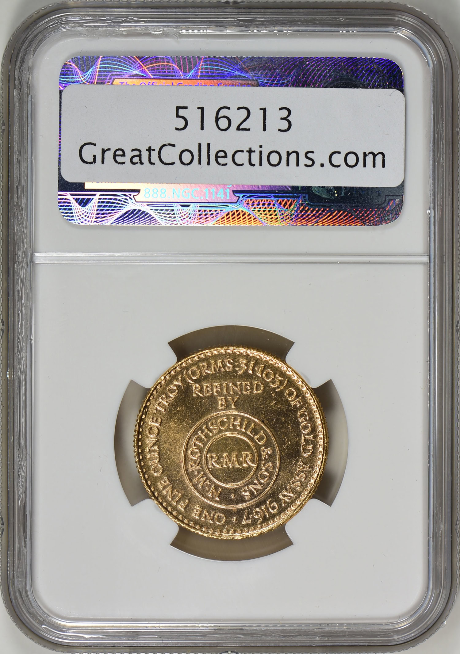 Morocco (1954) Gold 500 Dirhams Tangier X-2 N.M. Rothschild & Sons