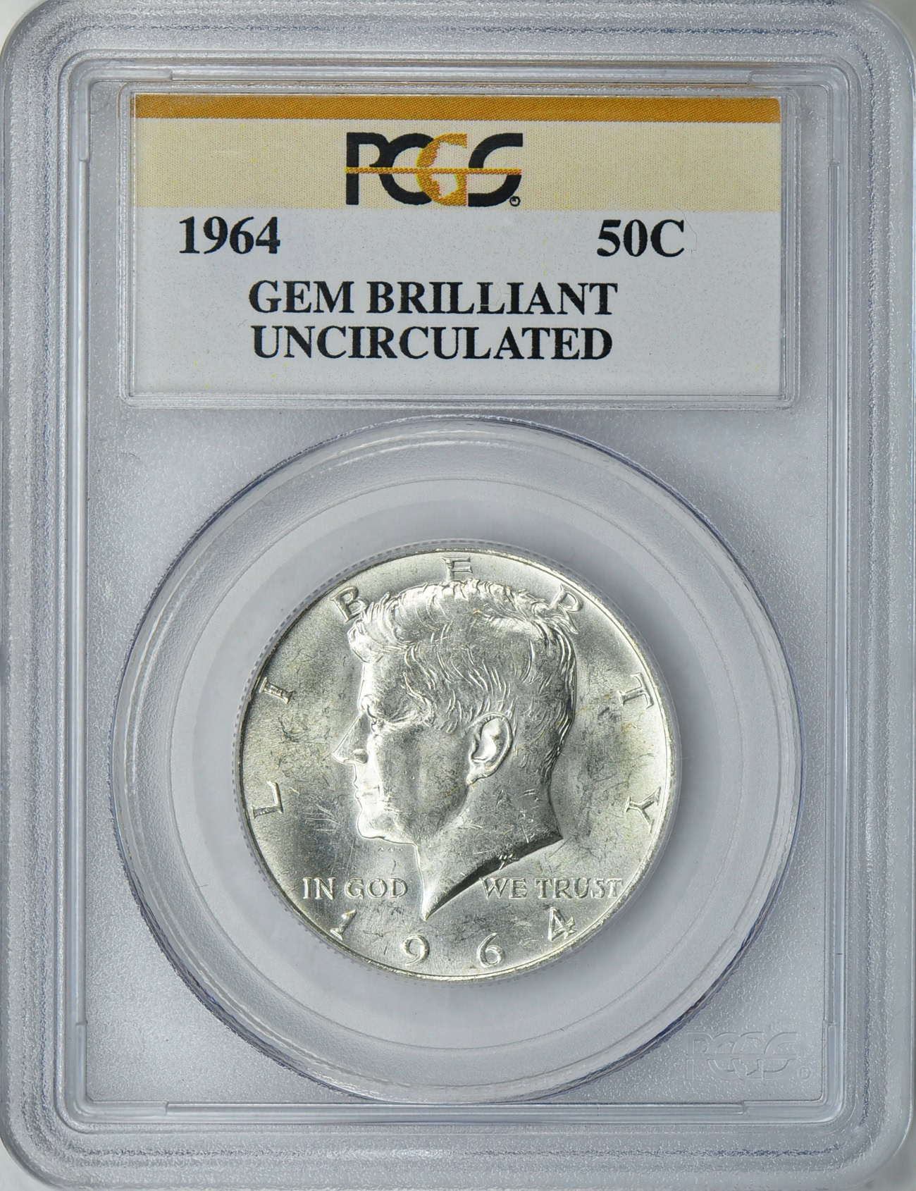 1964 Kennedy Half Dollar PCGS Gem Brilliant Uncirculated (Gold