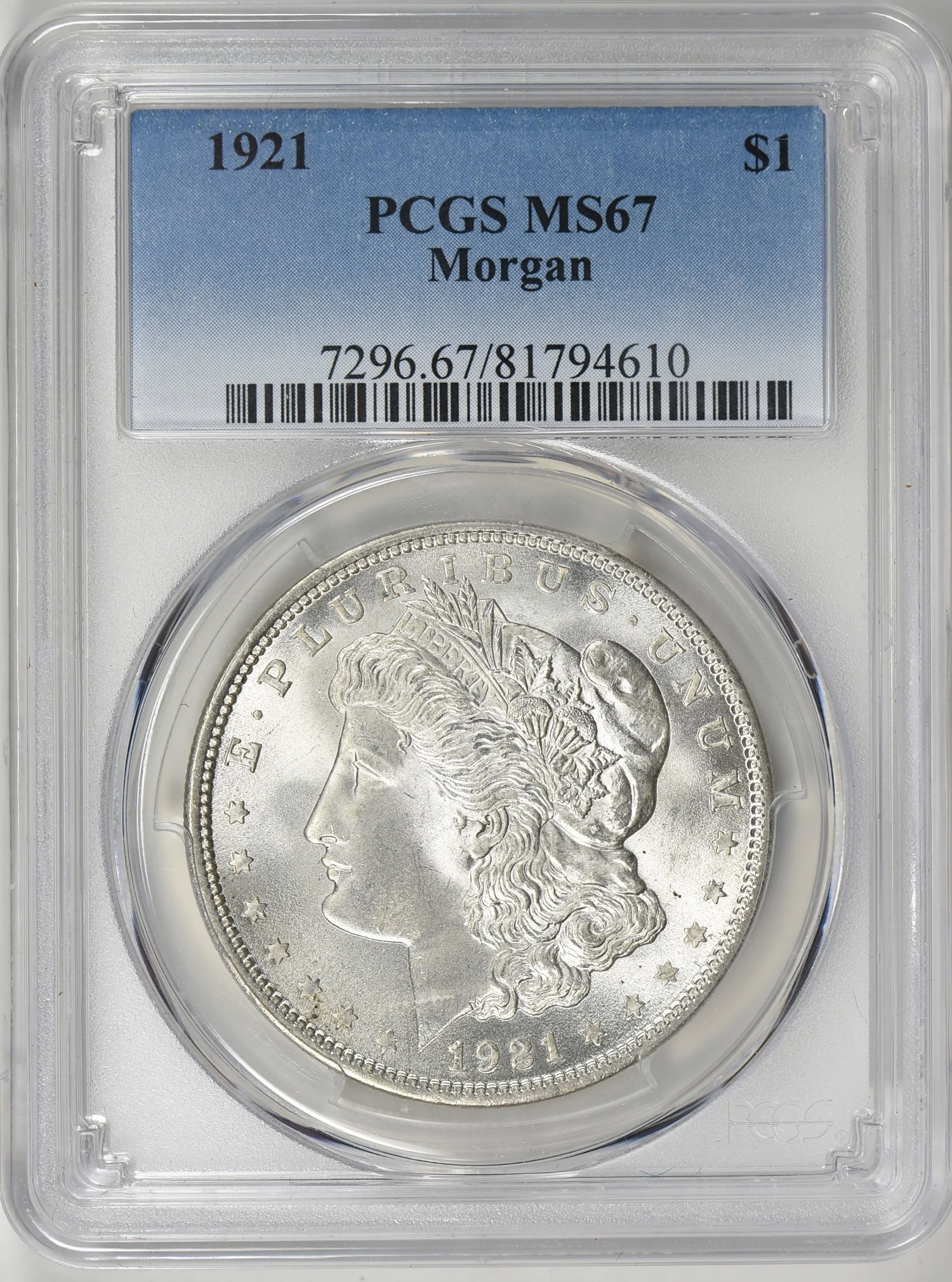 1921 Morgan Silver Dollar PCGS MS-67 (Item 532644