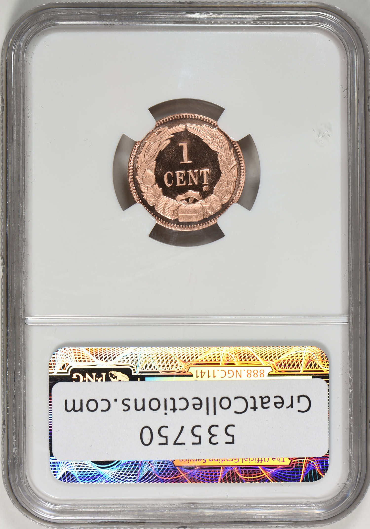 C♡ 1861 Confederate Cent Smithsonian Restrike Set in Gold, Silver