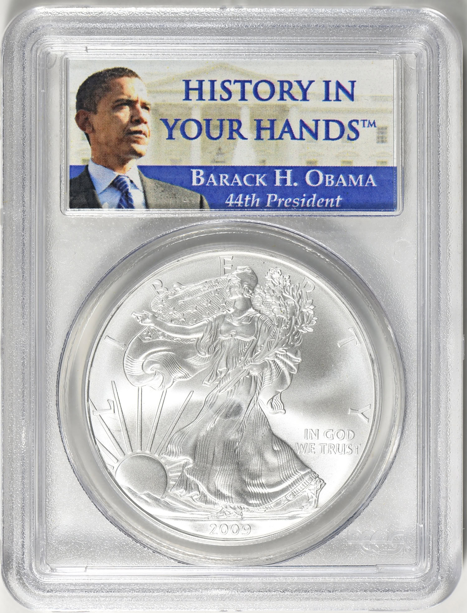 2009 $1 Silver Eagle PCGS MS-69 (Barack Obama Label) (Item 538479 ...