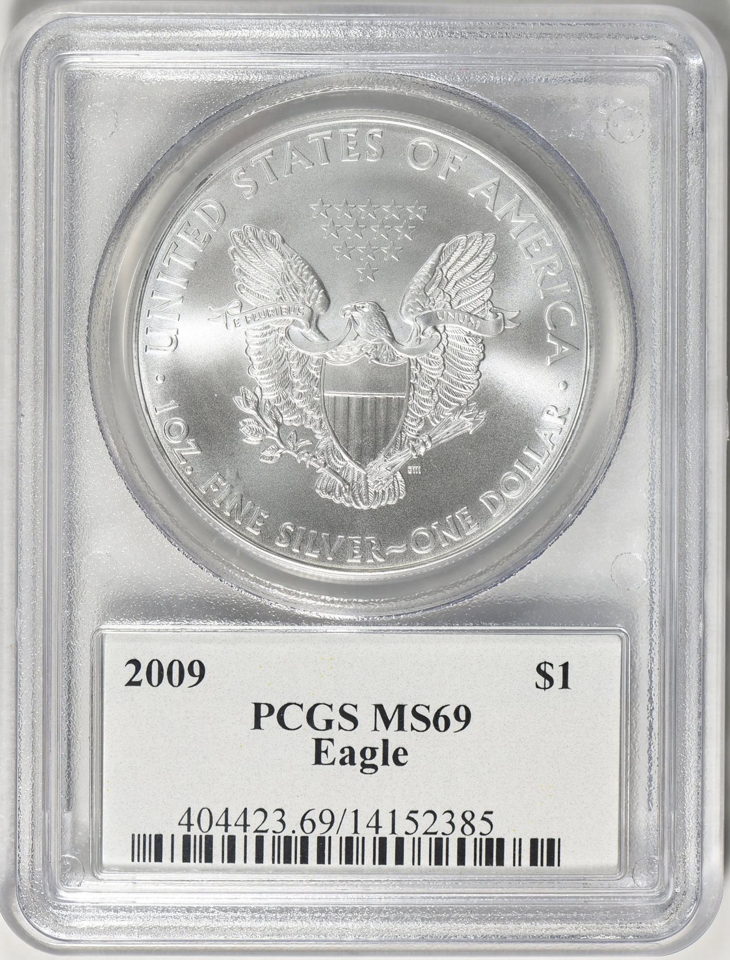 2009 $1 Silver Eagle PCGS MS-69 (Barack Obama Label) (Item 538479 ...