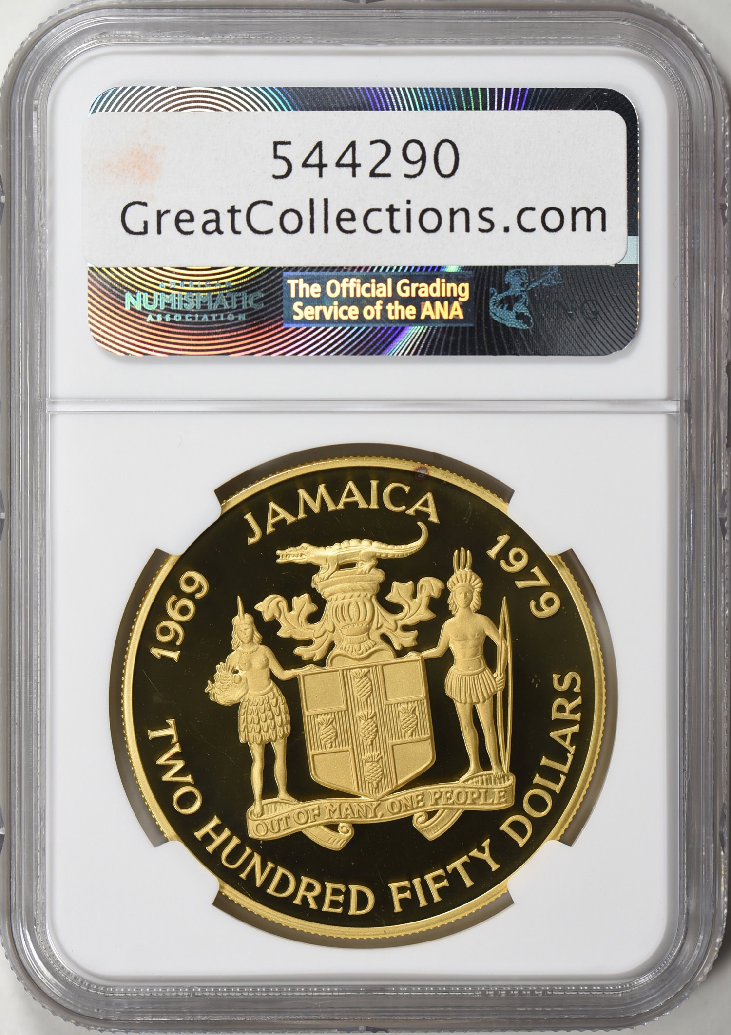 Jamaica 1979 Gold $250 Investiture of Prince Charles Anniversary