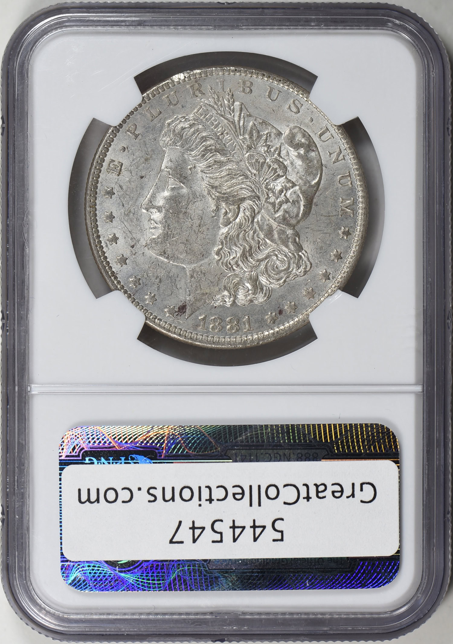 Mint Error 1881-O Morgan Silver Dollar Reverse Struck Through