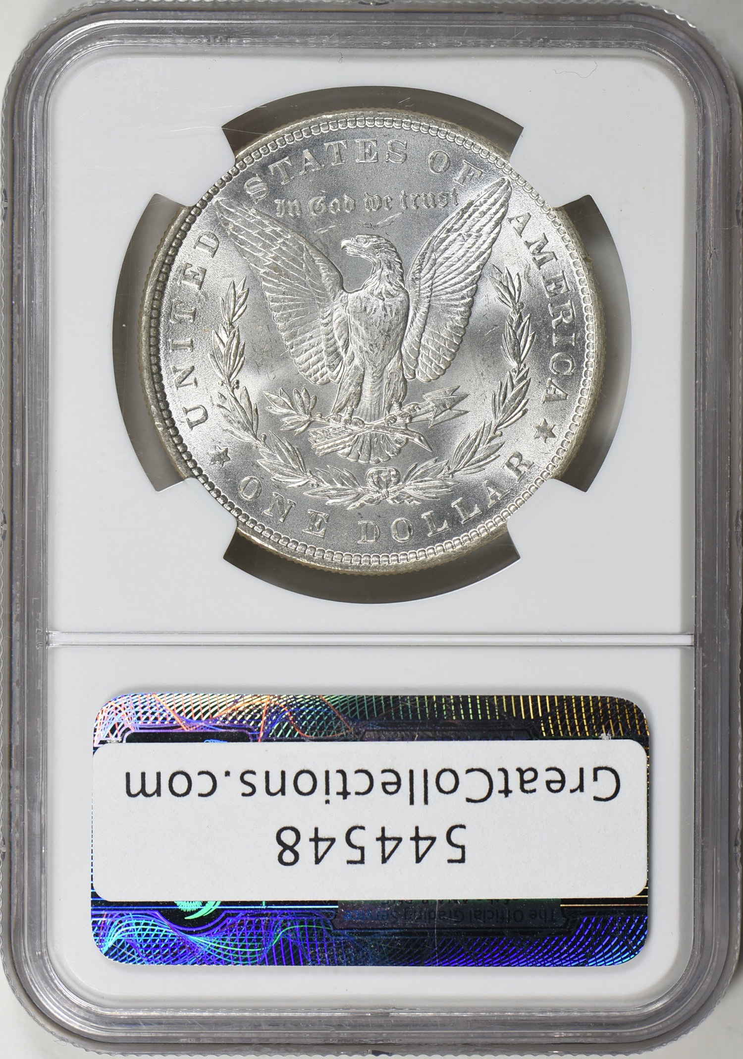 Mint Error 1887 Morgan Silver Dollar Obverse Struck Through NGC MS