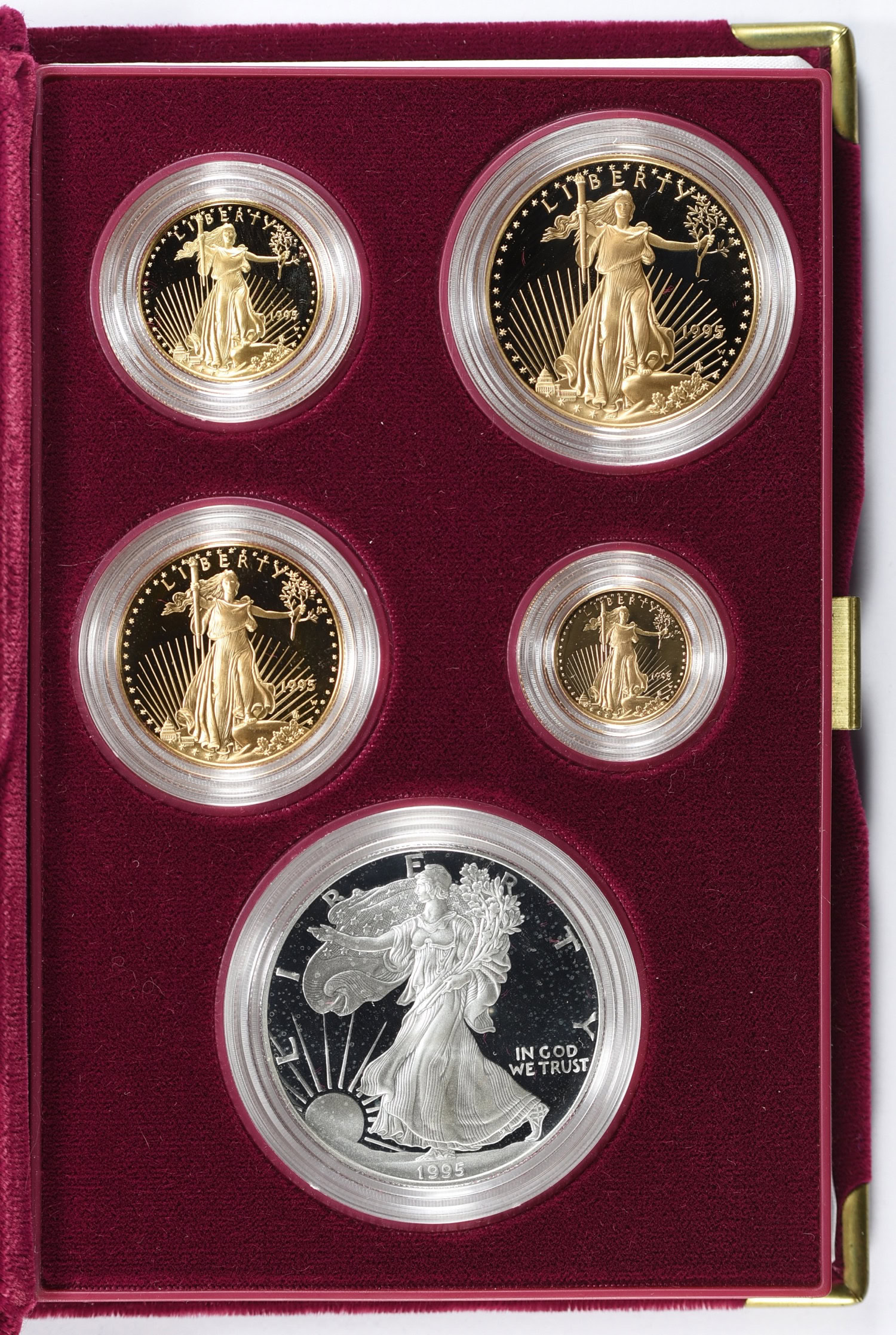 10th Anniversary Special Editionシリアル付き 1995-W Silver and Gold Eagle Proof 10th Anniversary Set
