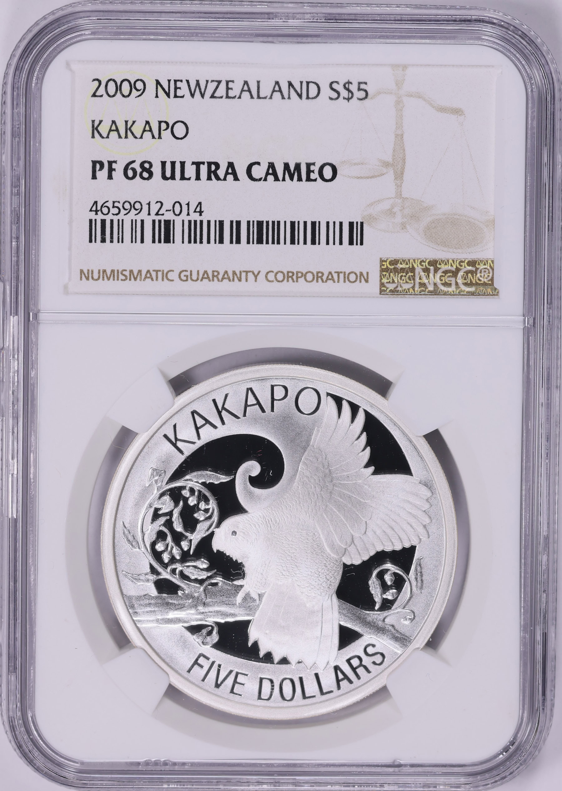 New Zealand 2009 Silver $5 Kakapo KM-329a NGC Proof-68 UC | NGC