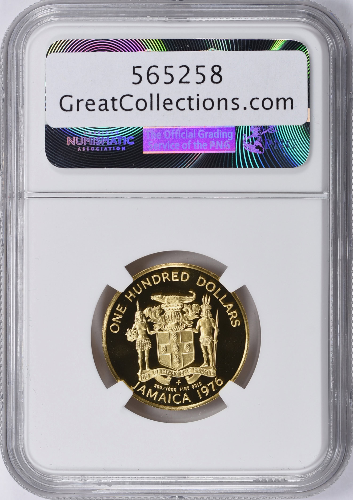 Jamaica 1976-FM Gold $100 Admiral Horatio Nelson KM-72 NGC Proof