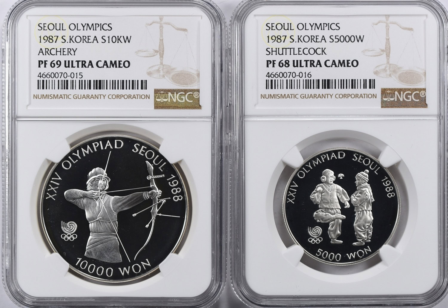 South Korea 1987 Silver 5,000 and 10,000 Won Proof Set Seoul