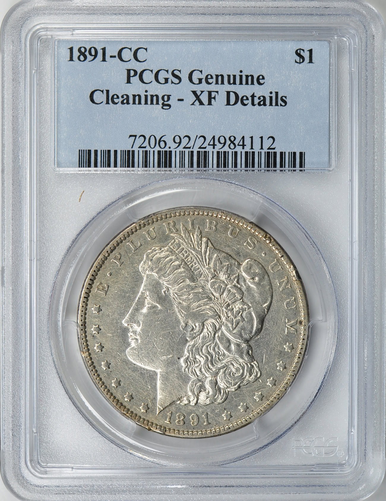 1891-CC Morgan Silver Dollar PCGS Genuine XF Details (Item 57085