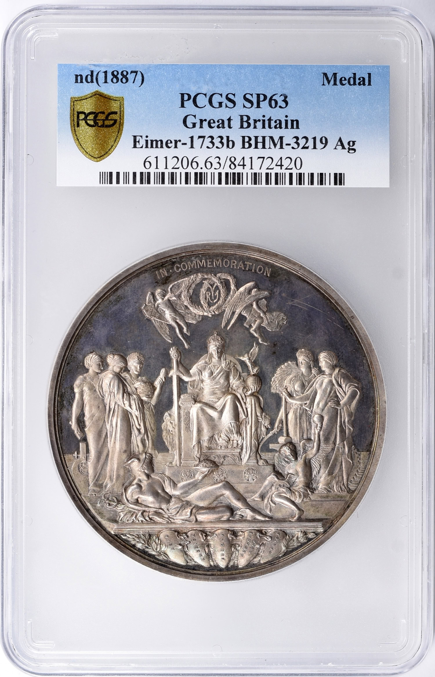 Great Britain nd(1887) Silver Medal Eimer-1733b BHM-3219 PCGS SP