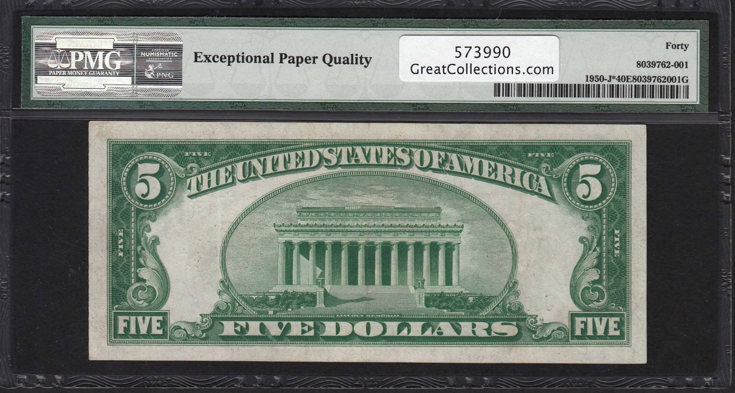 Fr. 1950J★ (J★ Block) 1928 5 Kansas City Federal Reserve Star Note