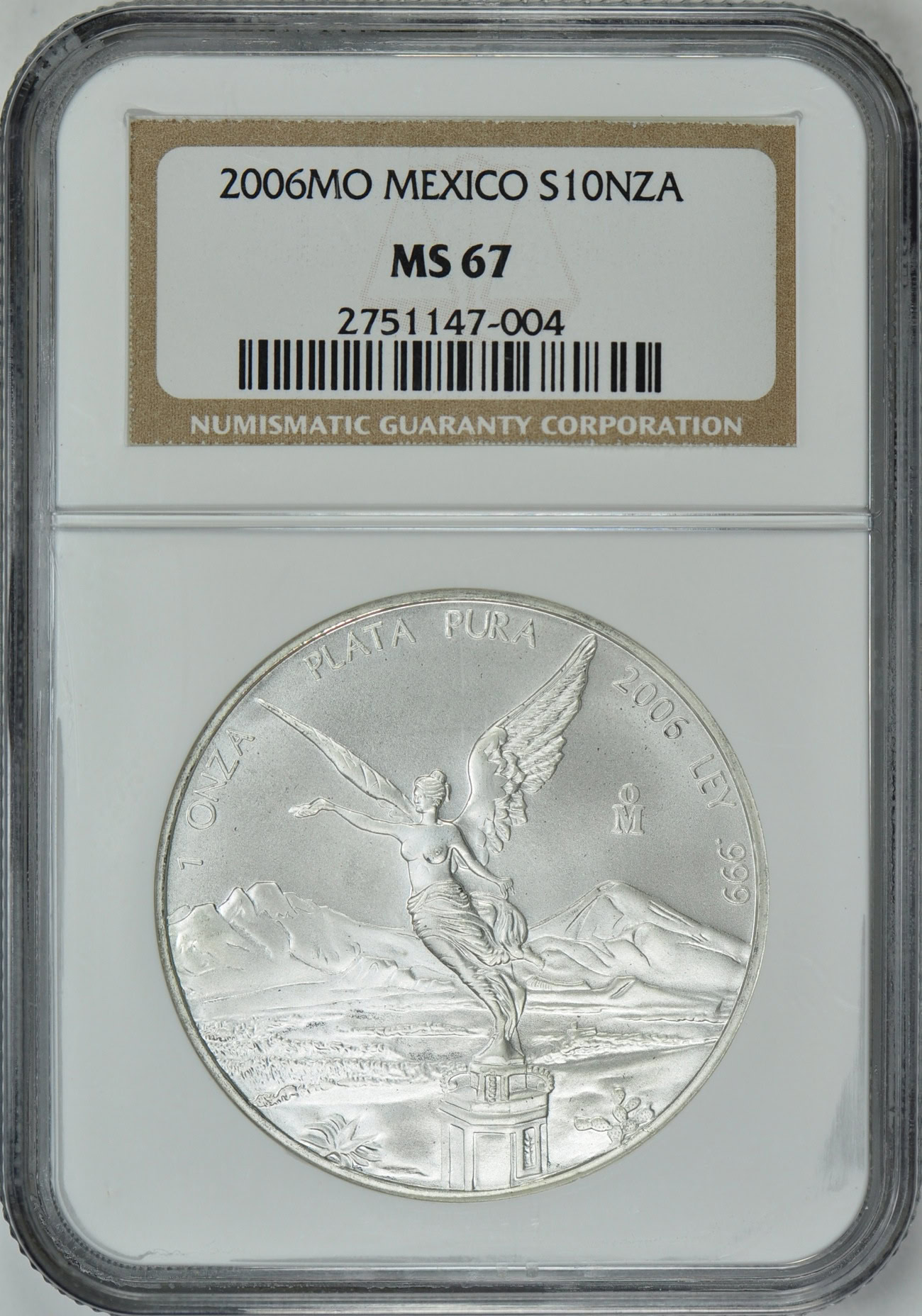 Mexico 2006-Mo 1 Onza Silver Libertad NGC MS-67 | NGC Cert