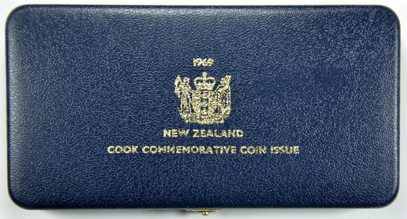 New Zealand 1969 Cook Commemorative Coin Issue Set in Blue Case (7