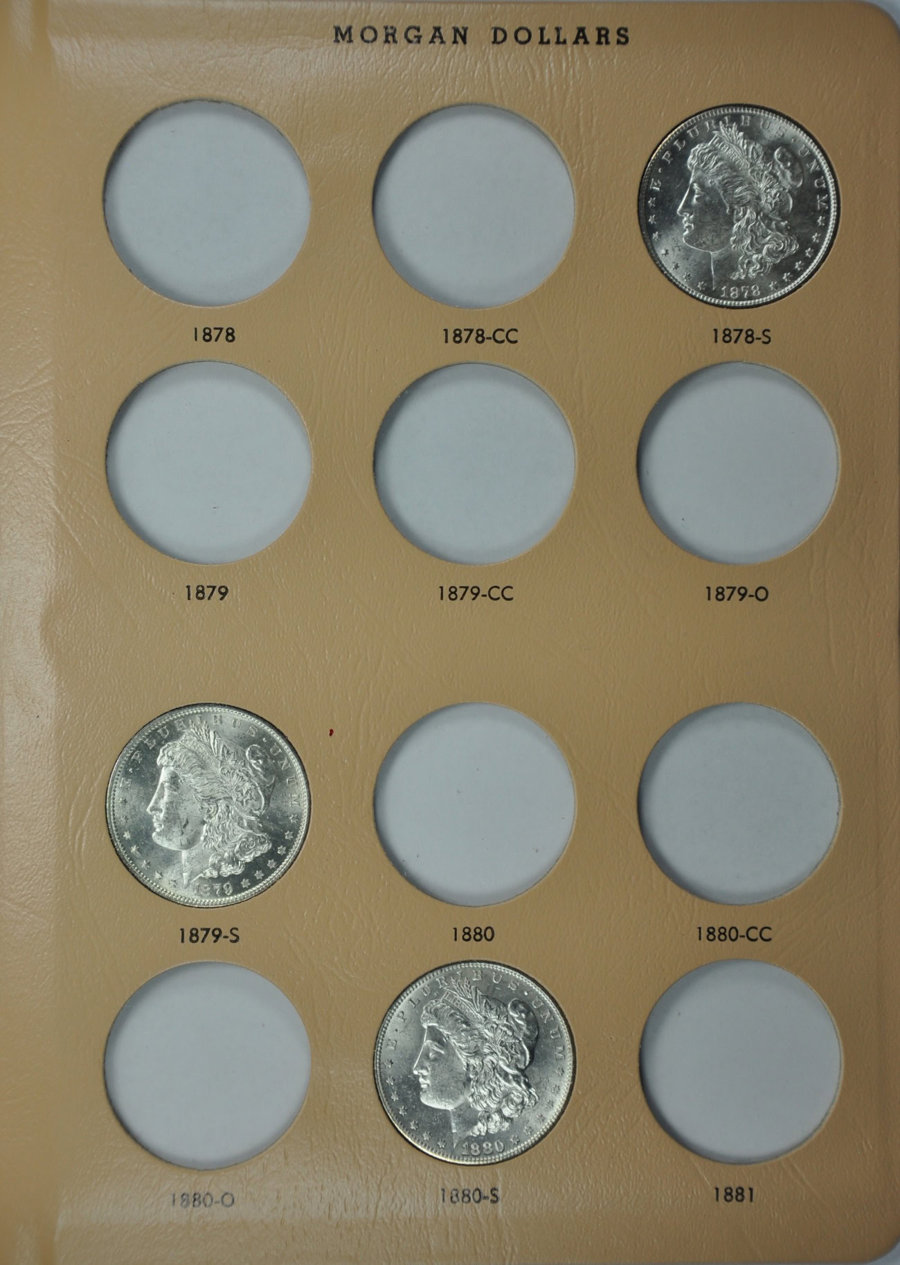 1878 - 1890 Morgan Dollar Collection in Dansco Album AU/BU