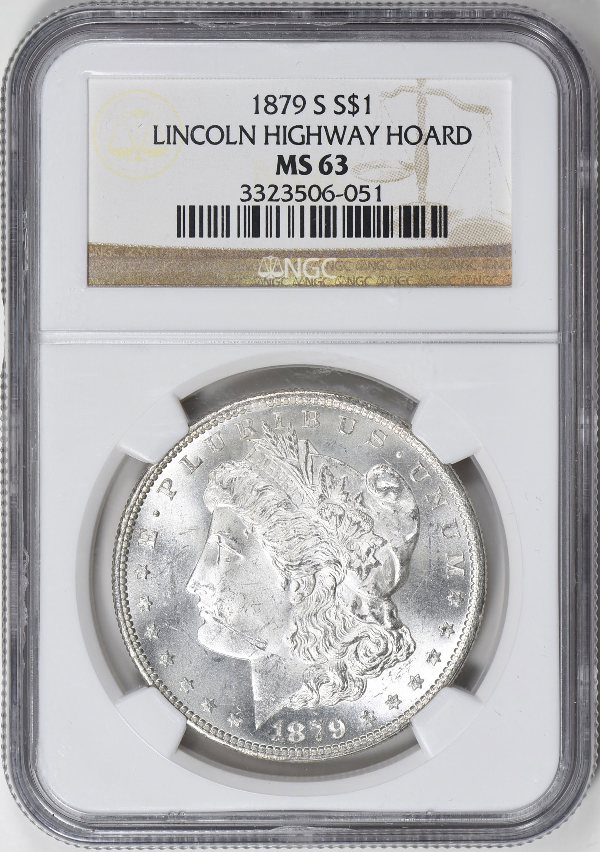 1879-S Morgan Silver Dollar NGC MS-63 (Lincoln Highway Hoard