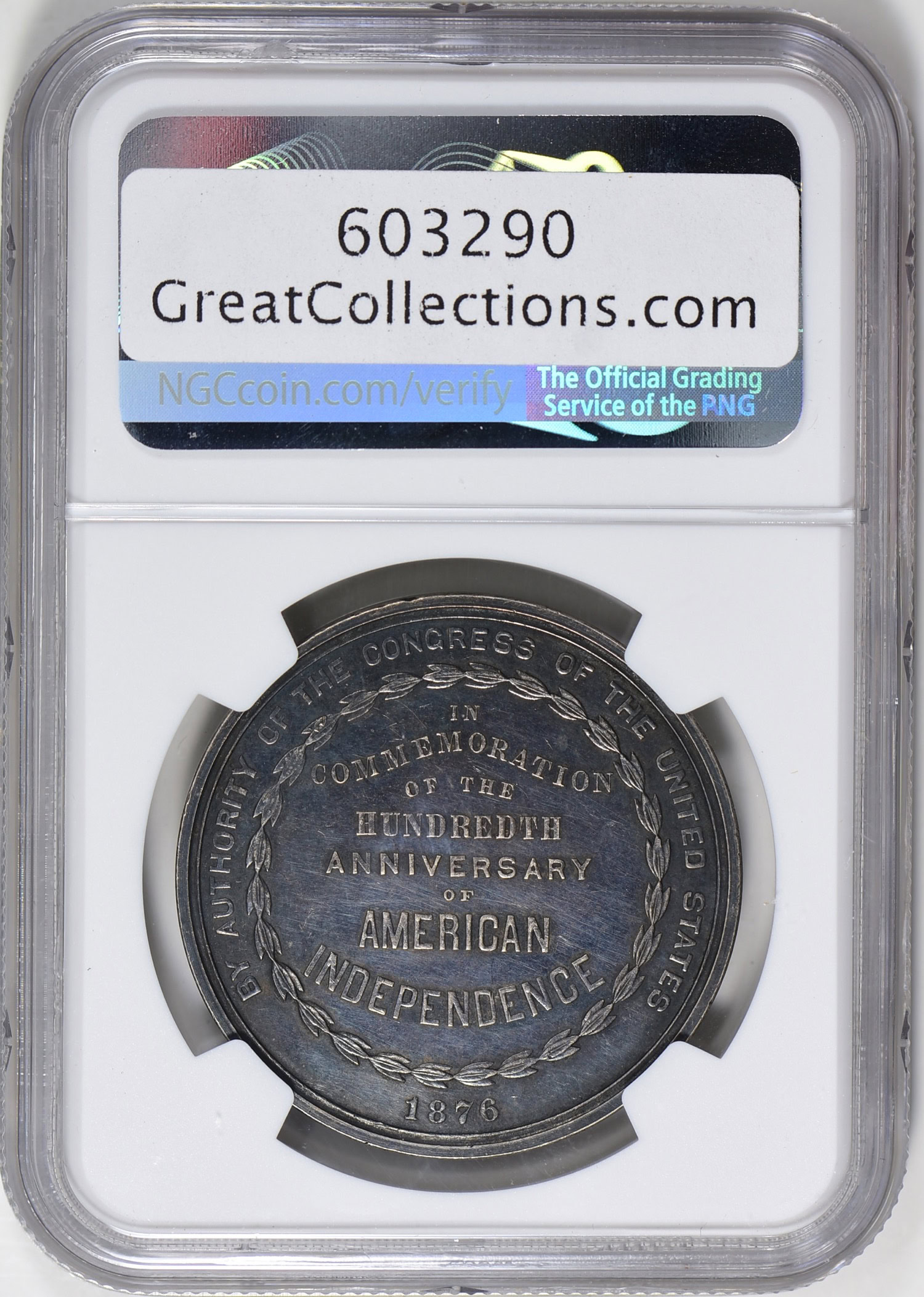 1876 PA HK-20 SC$1 US Centennial Exposition Official Medal NGC MS