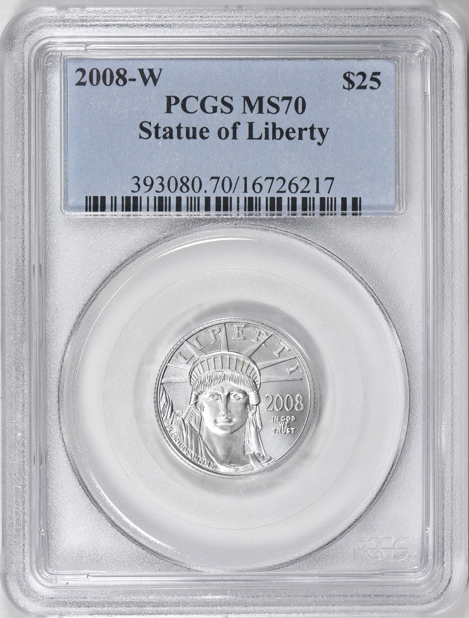 2008W 25 QuarterOunce Platinum American Eagle PCGS MS70 (Item