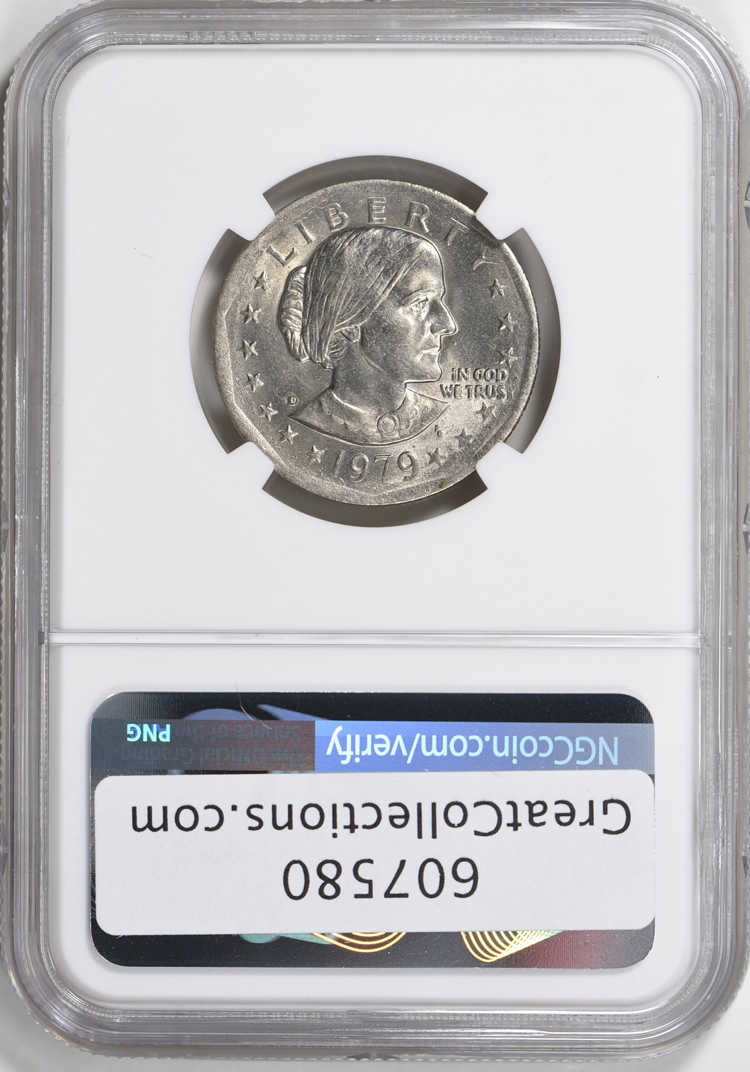 Mint Error 1979-D Susan B. Anthony Dollar Reverse Missing Clad