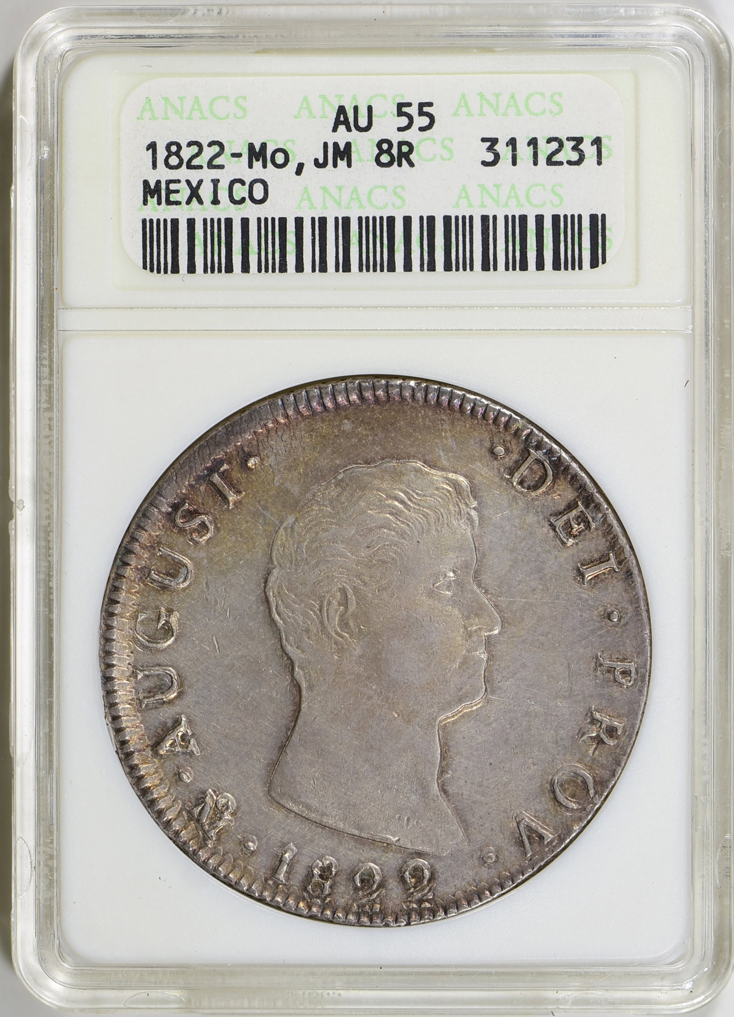 Mexico - Empire of Iturbide 1822-Mo JM Silver 8 Reales KM-307