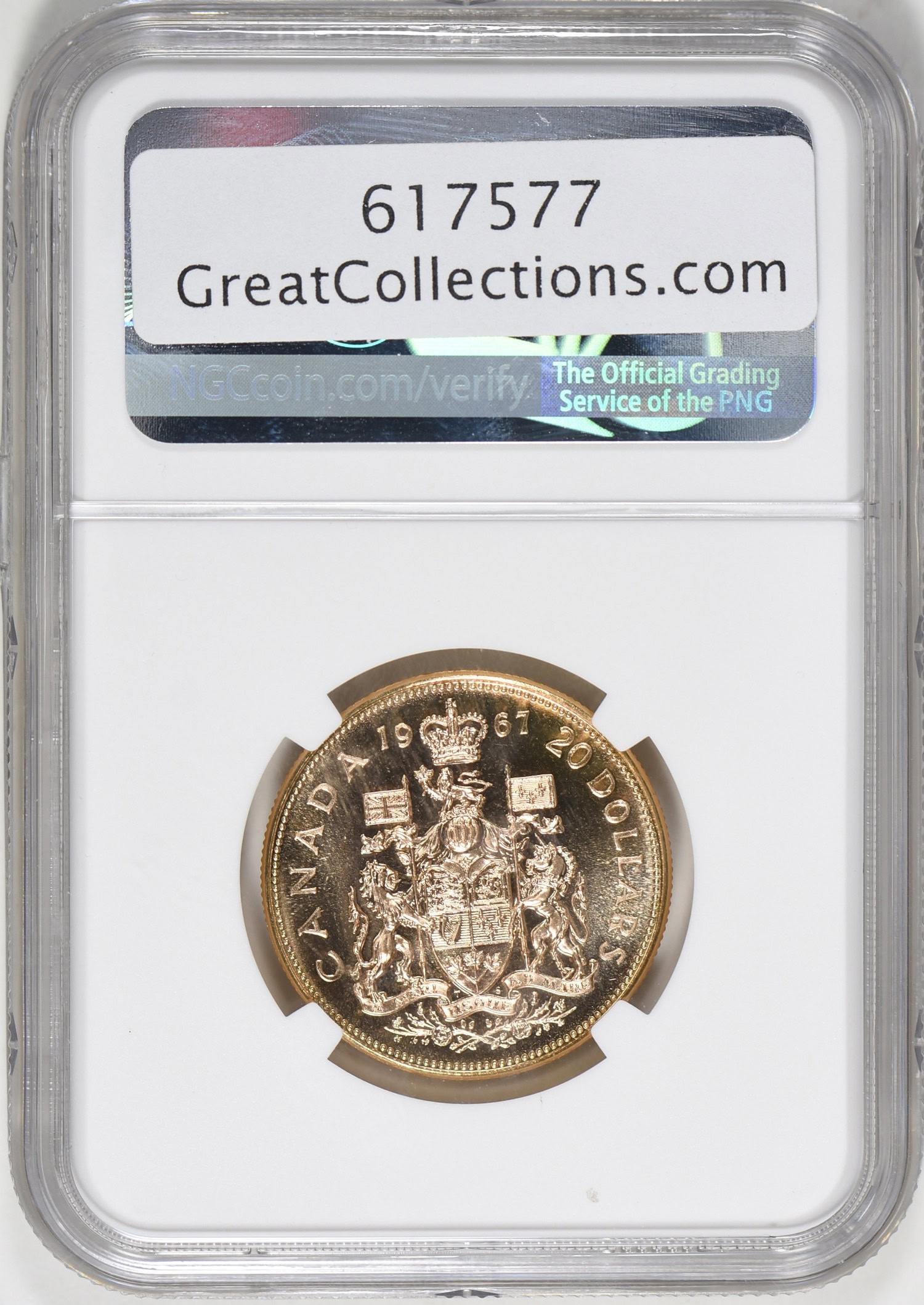 Canada 1967 Gold $20 KM-71 NGC SP-68 (AGW = 0.5287 oz.) (Item