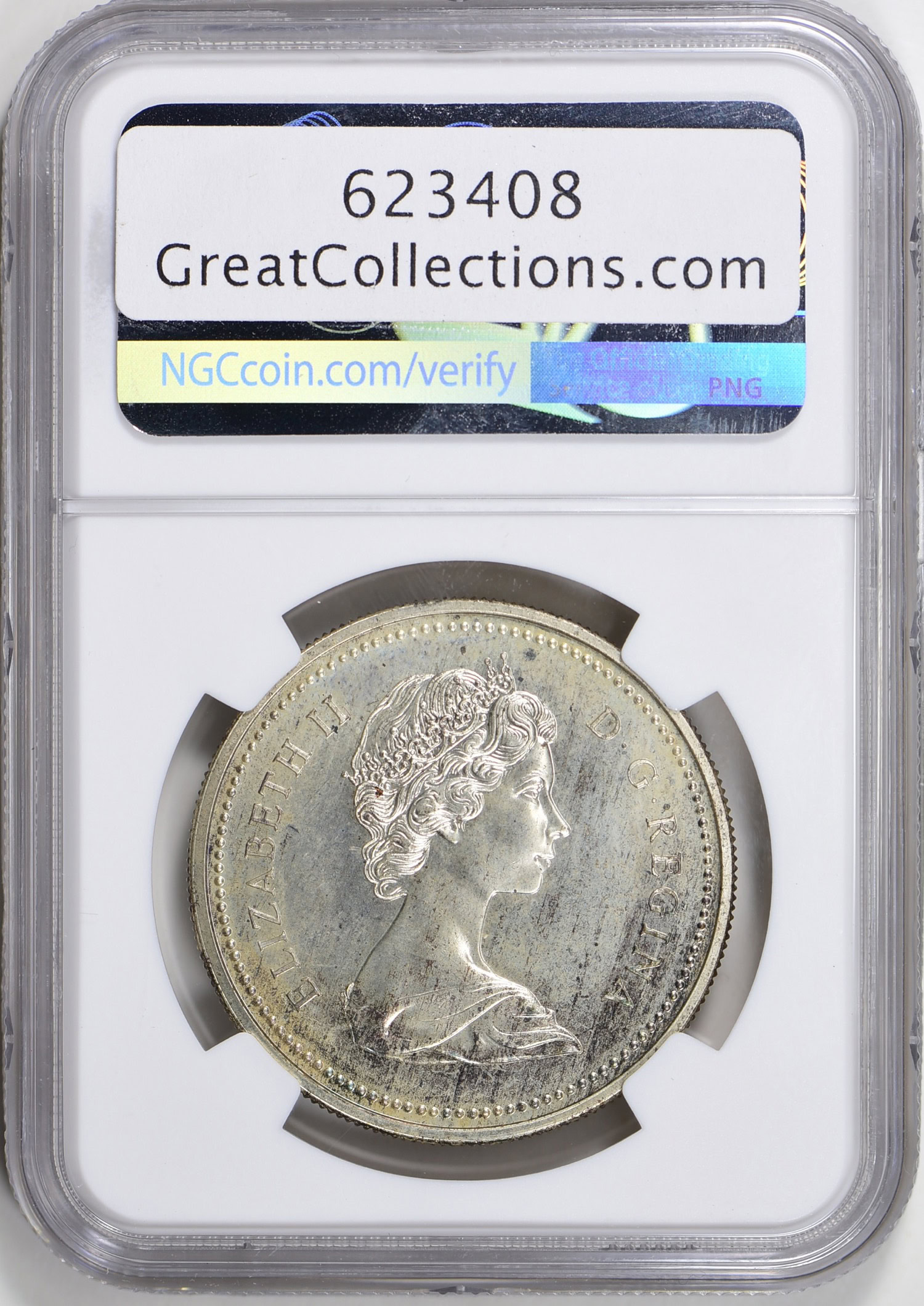 Canada 1971 Silver Dollar British Columbia Centennial KM-80 NGC SP