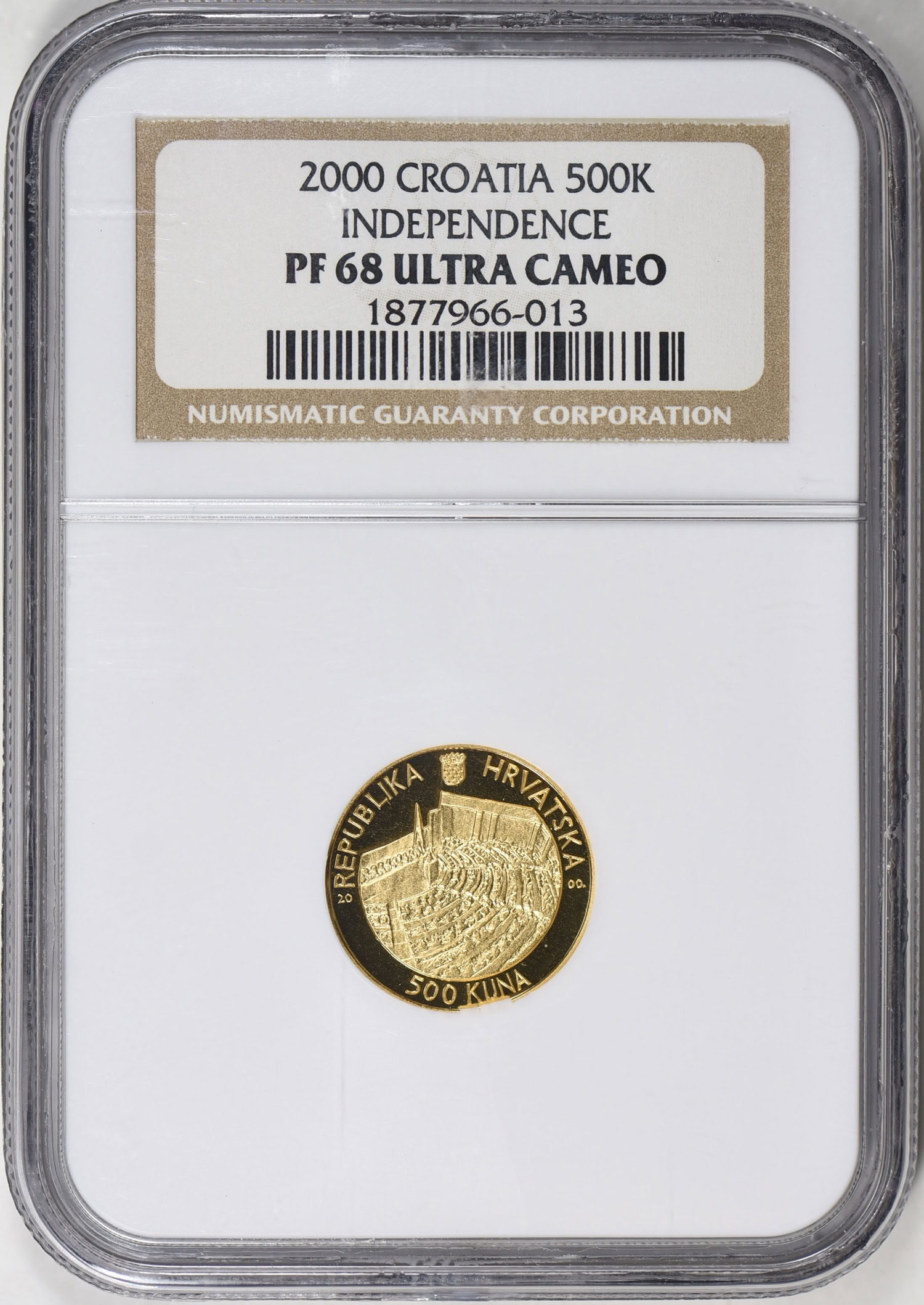 taebou キナリ×キナリ Croatia 2000 Gold 500 Kuna 10th Anniversary of Parliament KM-82