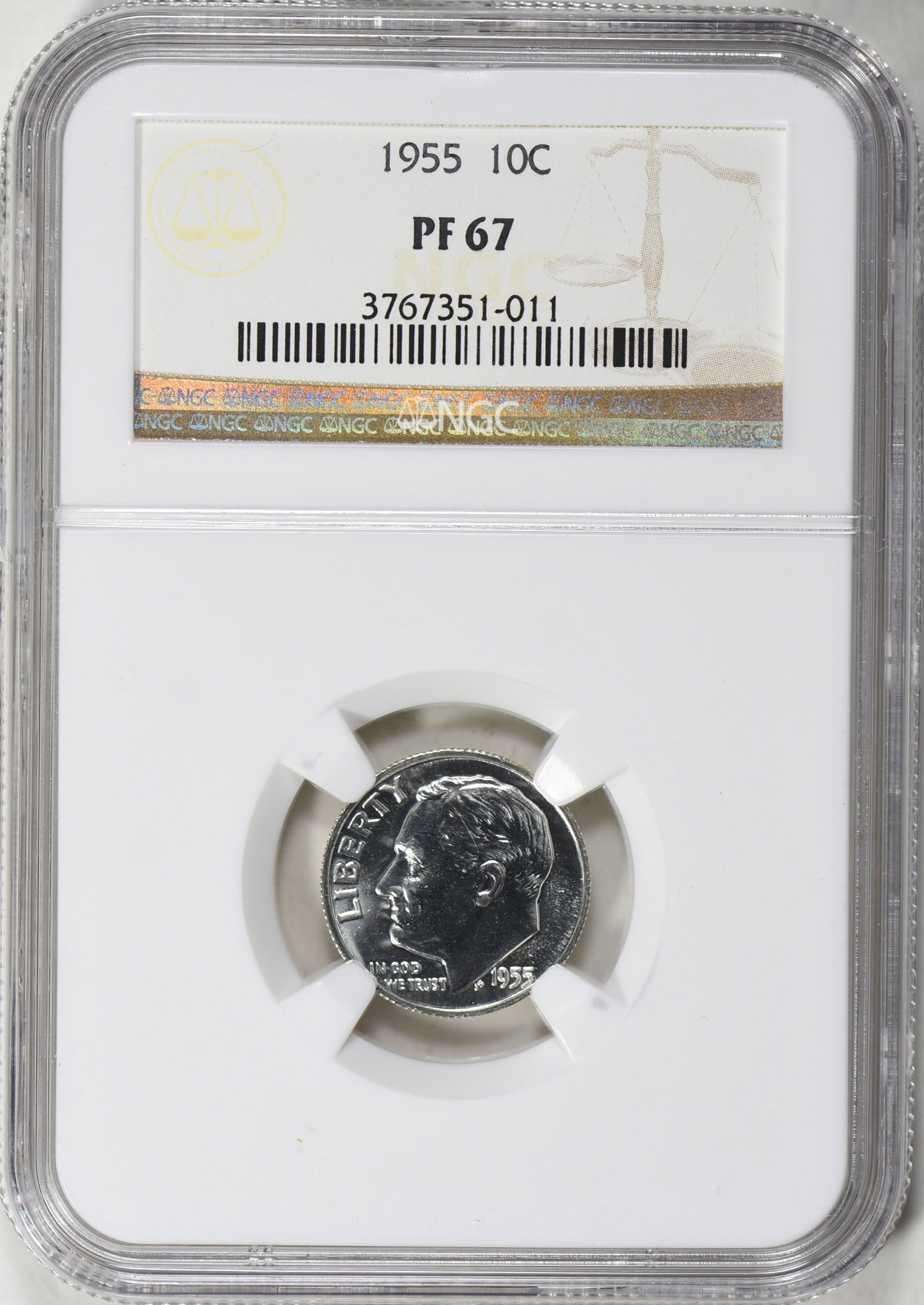 1955 1c-50c Proof Set NGC Proof-67 (5 Coins) (Item 639502