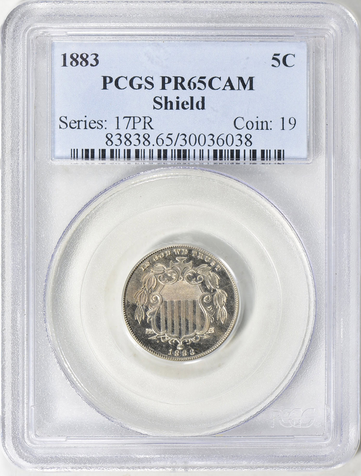 1883 Shield Nickel PCGS Proof-65 CAMEO (Item 653261