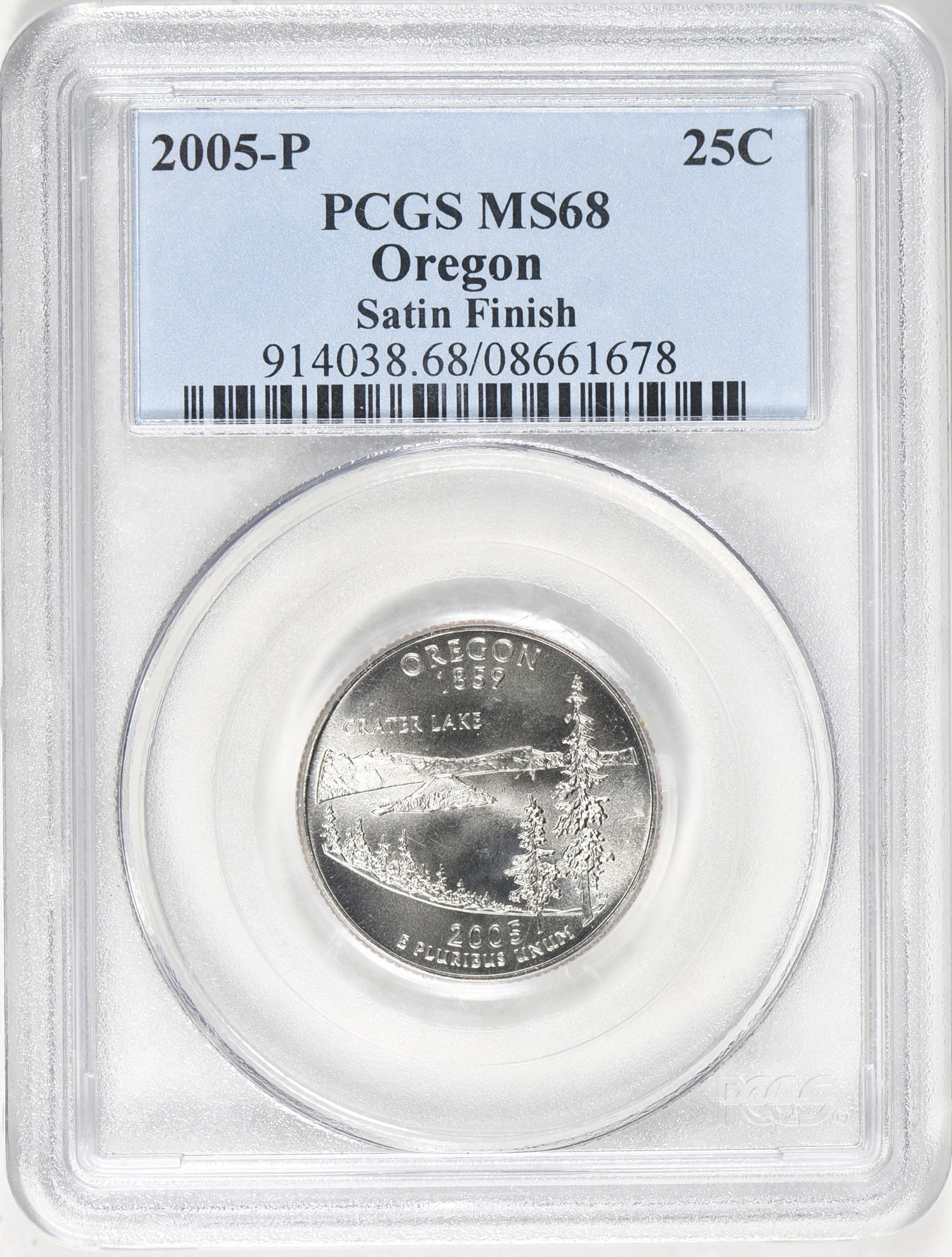 2005P State Quarter West Virginia and Oregon Satin Finish PCGS MS68