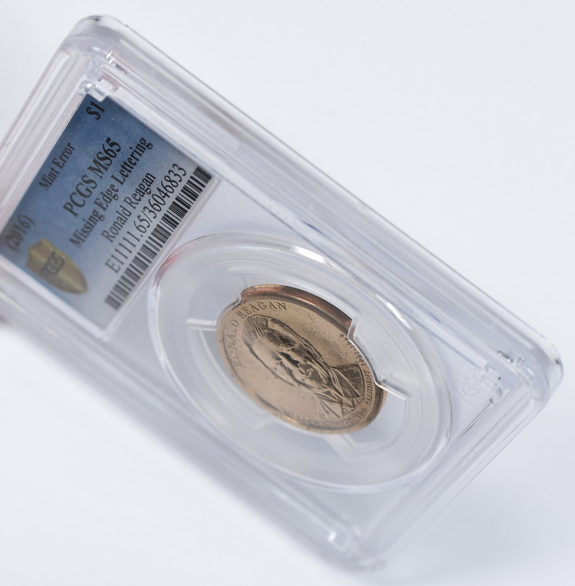 Mint Error (2016) $1 Presidential Dollar Ronald Reagan Missing