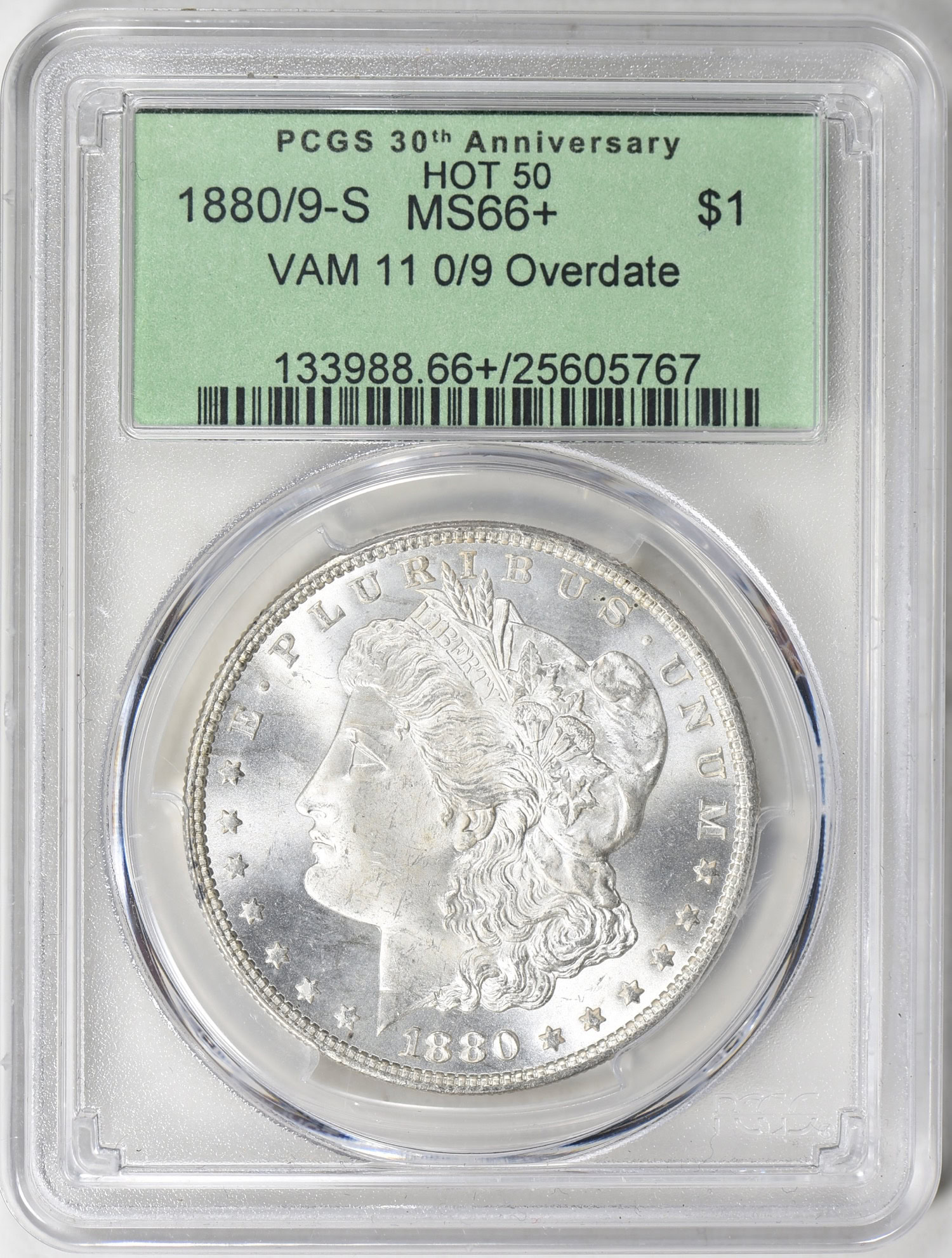 1880/9-S Morgan Silver Dollar VAM-11 0/9 Overdate Hot 50 PCGS MS