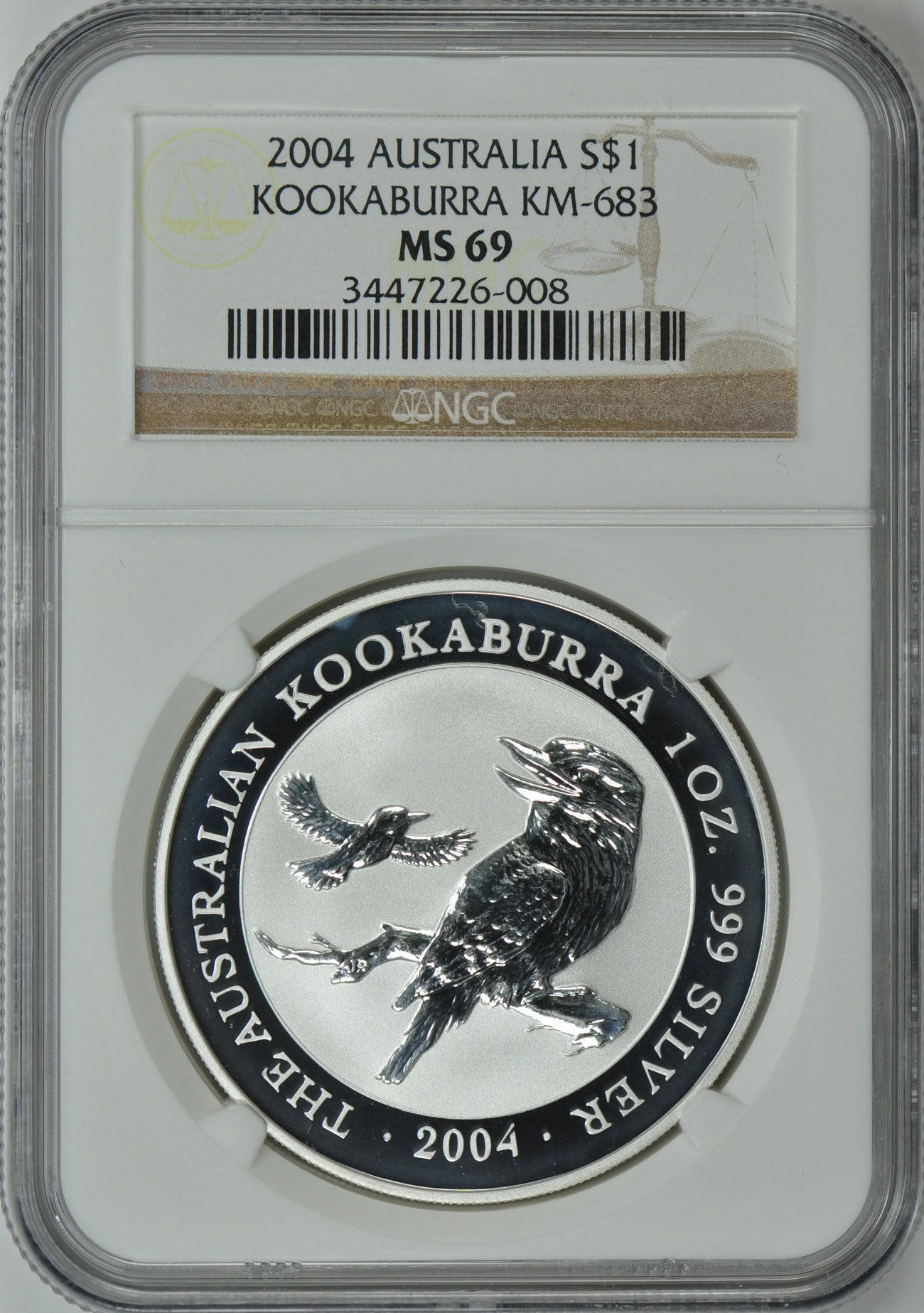 Australia 2004 S$1 Silver Kookaburra KM-683 NGC MS-69 (Item 67578