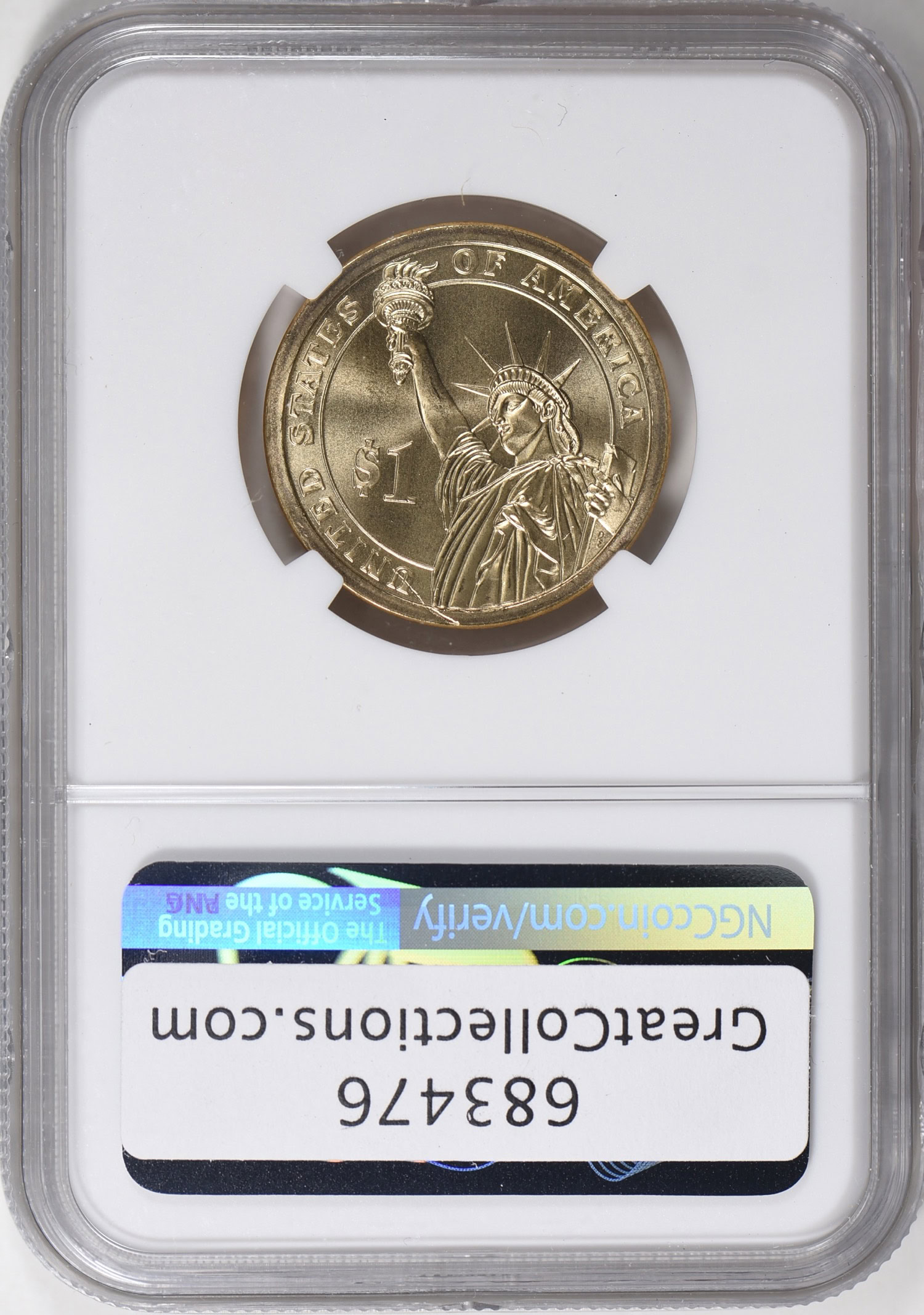 Mint Error 2007-P $1 Presidential Dollar James Madison - Reverse