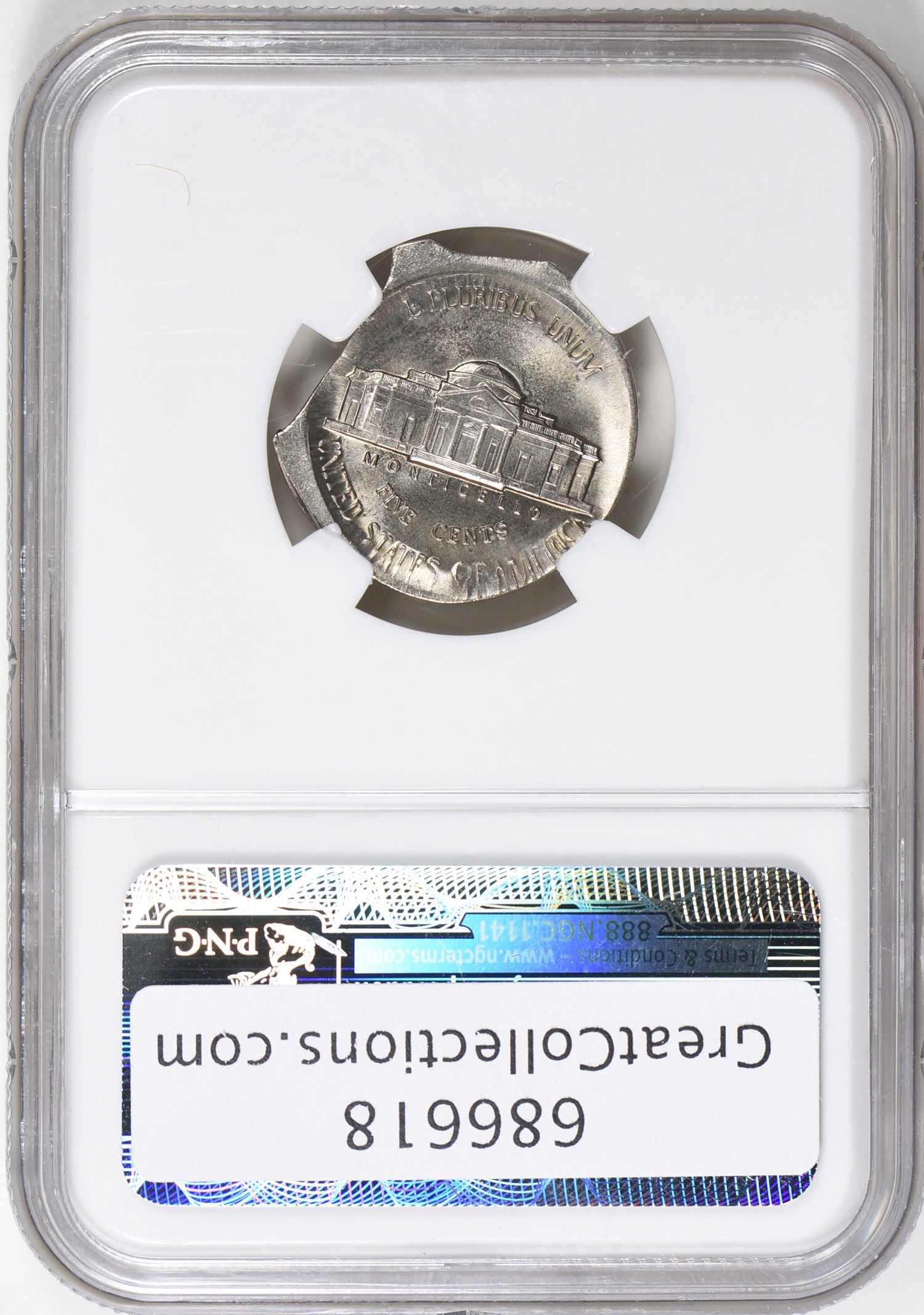 Mint Error 1984-P Jefferson Nickel Broadstruck on Double Clipped