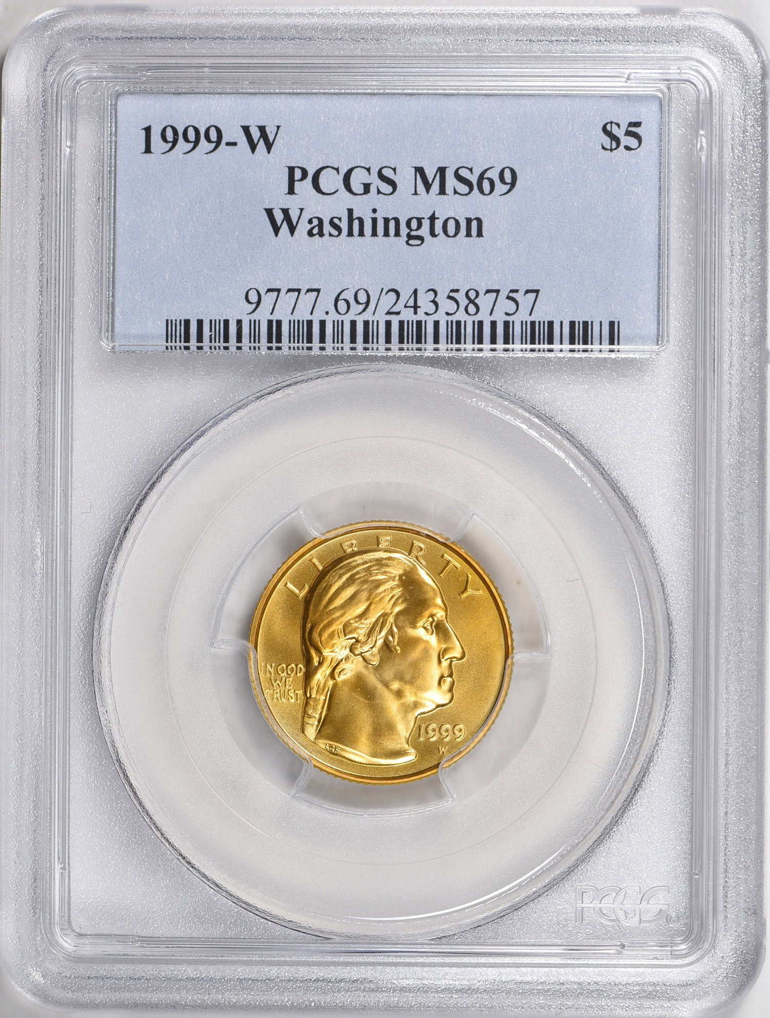 1999-W George Washington Death Bicentennial Gold $5 PCGS MS-69