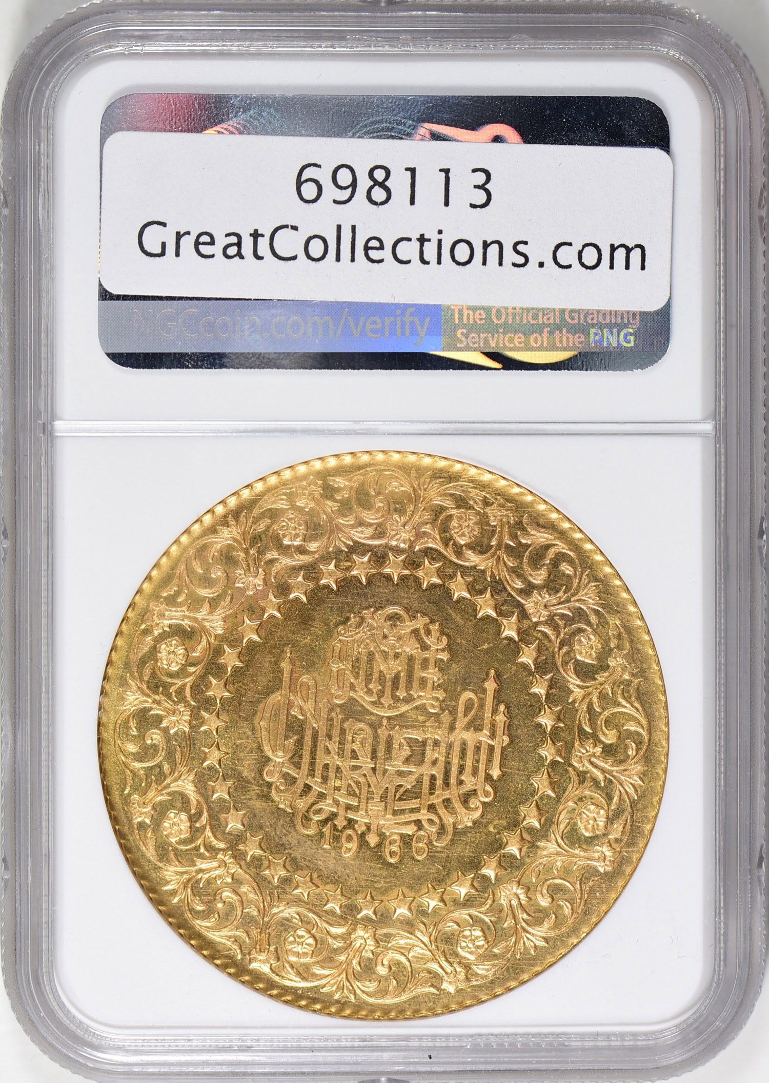 Turkey 1966 Gold 500 Kurush KM-874 NGC MS-64 (AGW = 1.0342 oz