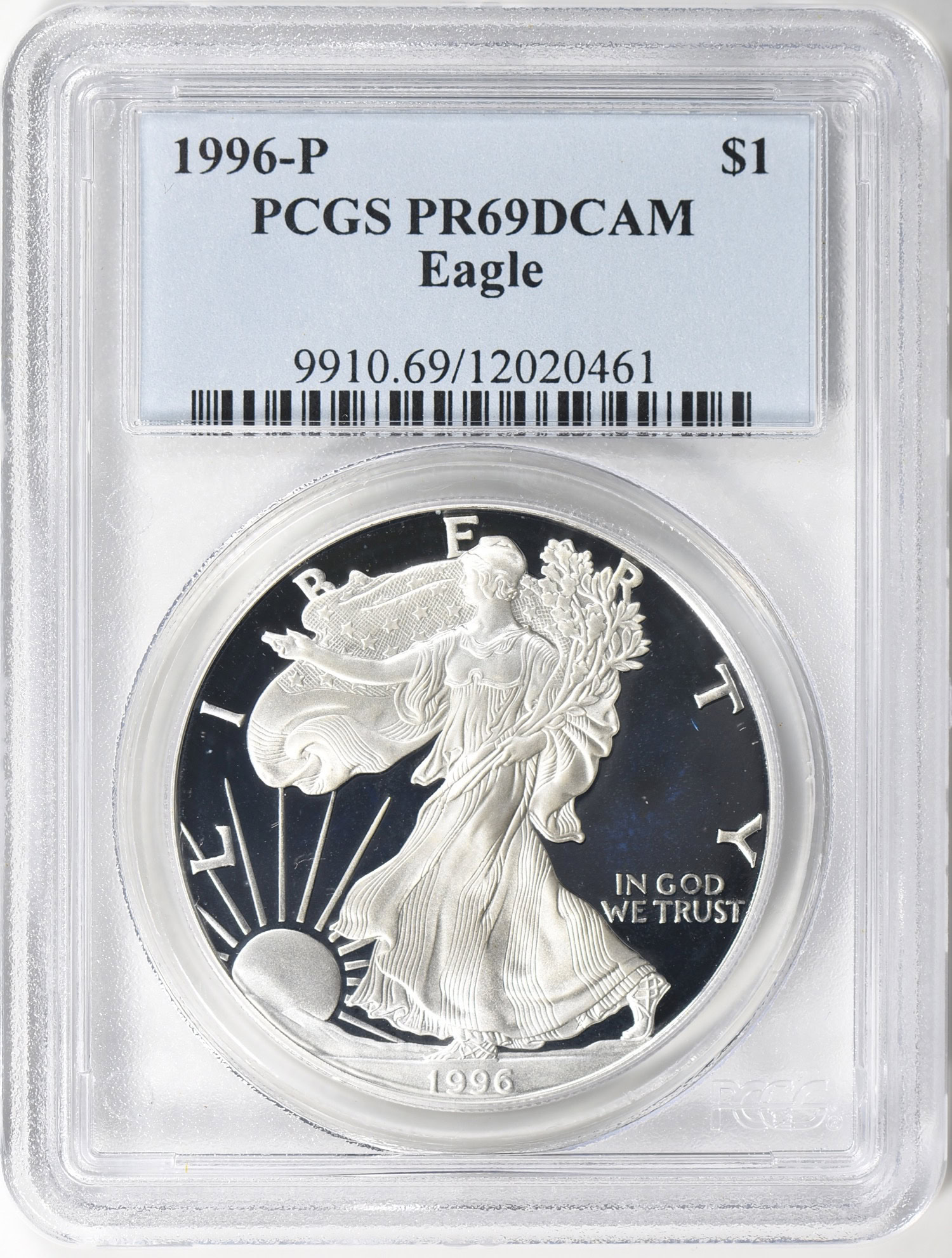 1996-P $1 Silver Eagle PCGS Proof-69 DCAM (Item 727123