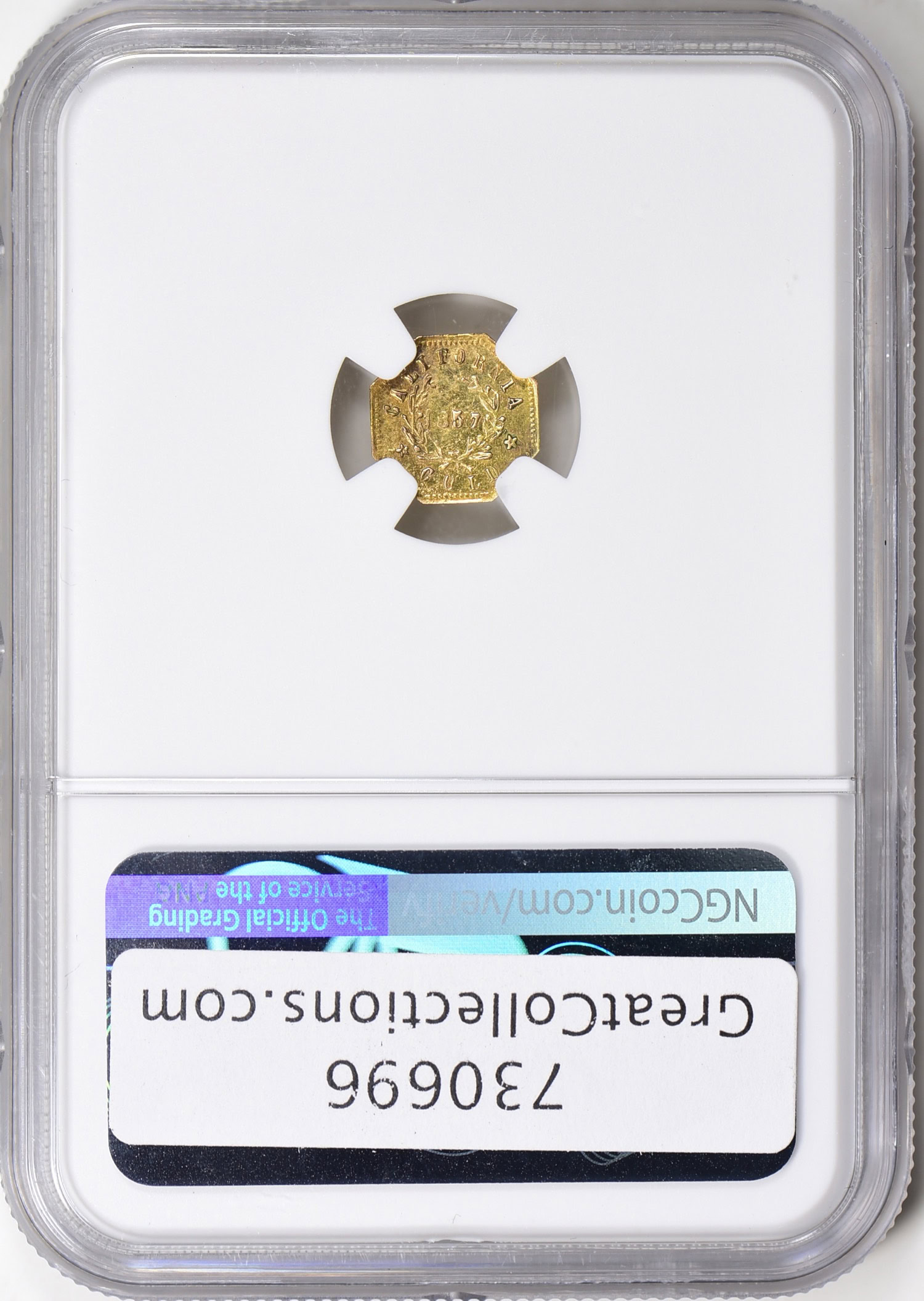1857-Dated California Gold Token Indian - Wreath #5 16 Stars