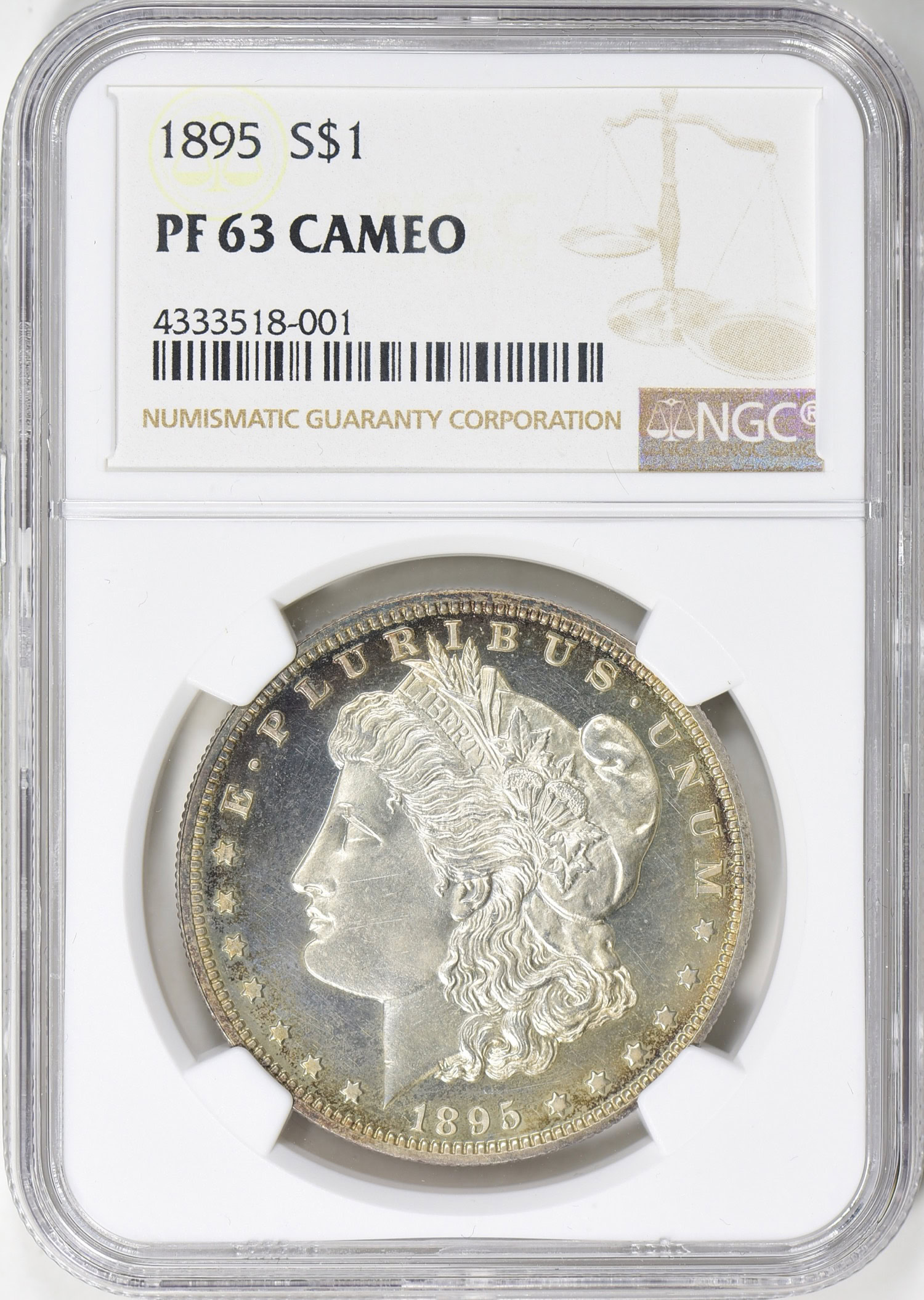 1895 Morgan Silver Dollar NGC Proof-63 CAMEO (Toned) (Item 737710