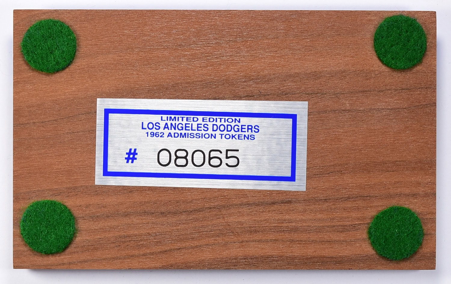 1962 Dodger Stadium Admission Tokens Set Uncertified in Display 