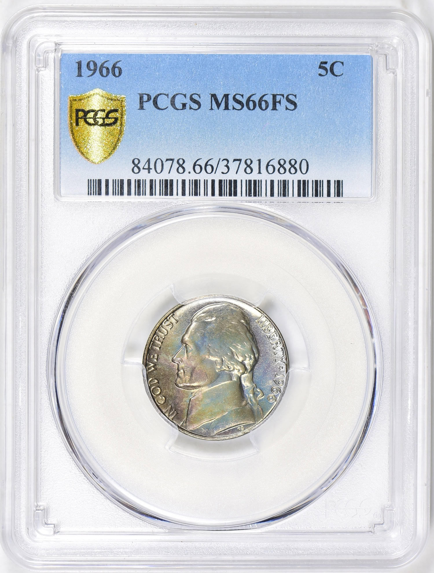 1966 Jefferson Nickel PCGS MS-66 FS (Toned) (Item 757635