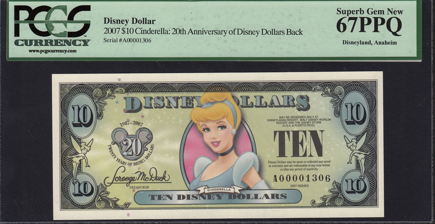 ✨超希少✨【美品】Disney Dollars 1993年版 , 5, 10 1993 A Series