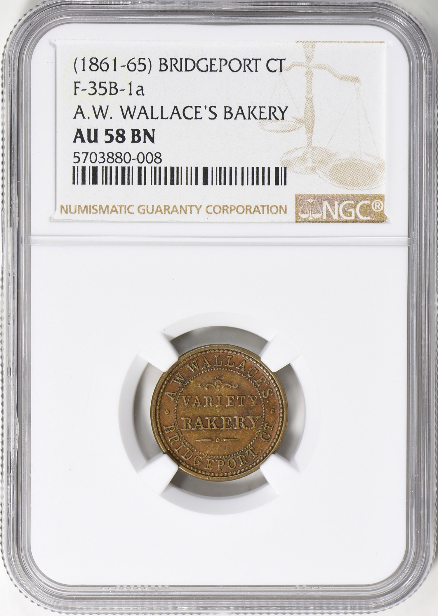 ND (1861-65) Bridgeport, Connecticut A.W. Wallace's Bakery Civil